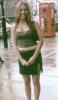 Adele Silva in green dress