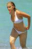 Amber Heard in a white swimsuit