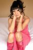 Bai Ling in a pink dress