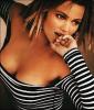 Belinda Carlisle Wearing Black White Low Neck