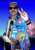 Carlos Santana Showing Victory Sign
