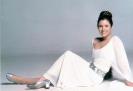 Carrie Fisher in a white dress