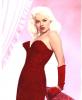 Diana Dors in red hot dress