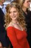 Emilia Fox in a red dress