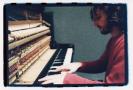 James Blunt playing keyboard
