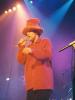 Jamiroquai wearing red outfit