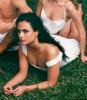 Jordana Brewster Lying on the Grass