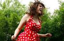 Kate Nash in Red Dotted Dress