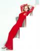 Long red dress on Debra Stephenson
