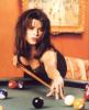 Neve Campbell Playing Billards