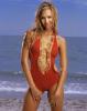 Sexy Jessica Alba looking so hot in red swimsuit