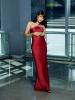 Shannyn Sossamon in a red dress