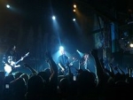 in flames